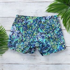 Lilly Pulitzer Blue and Green Floral Patterned shorts